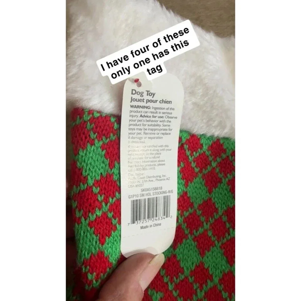 Pet Christmas Stocking Red Green Knit